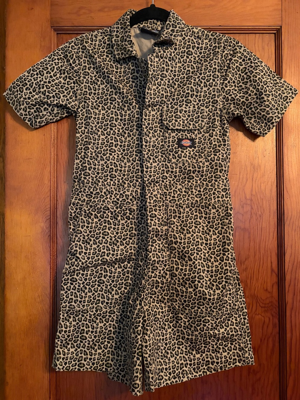 Dickies Tan and Black Leopard Print Short Sleeve Coverall